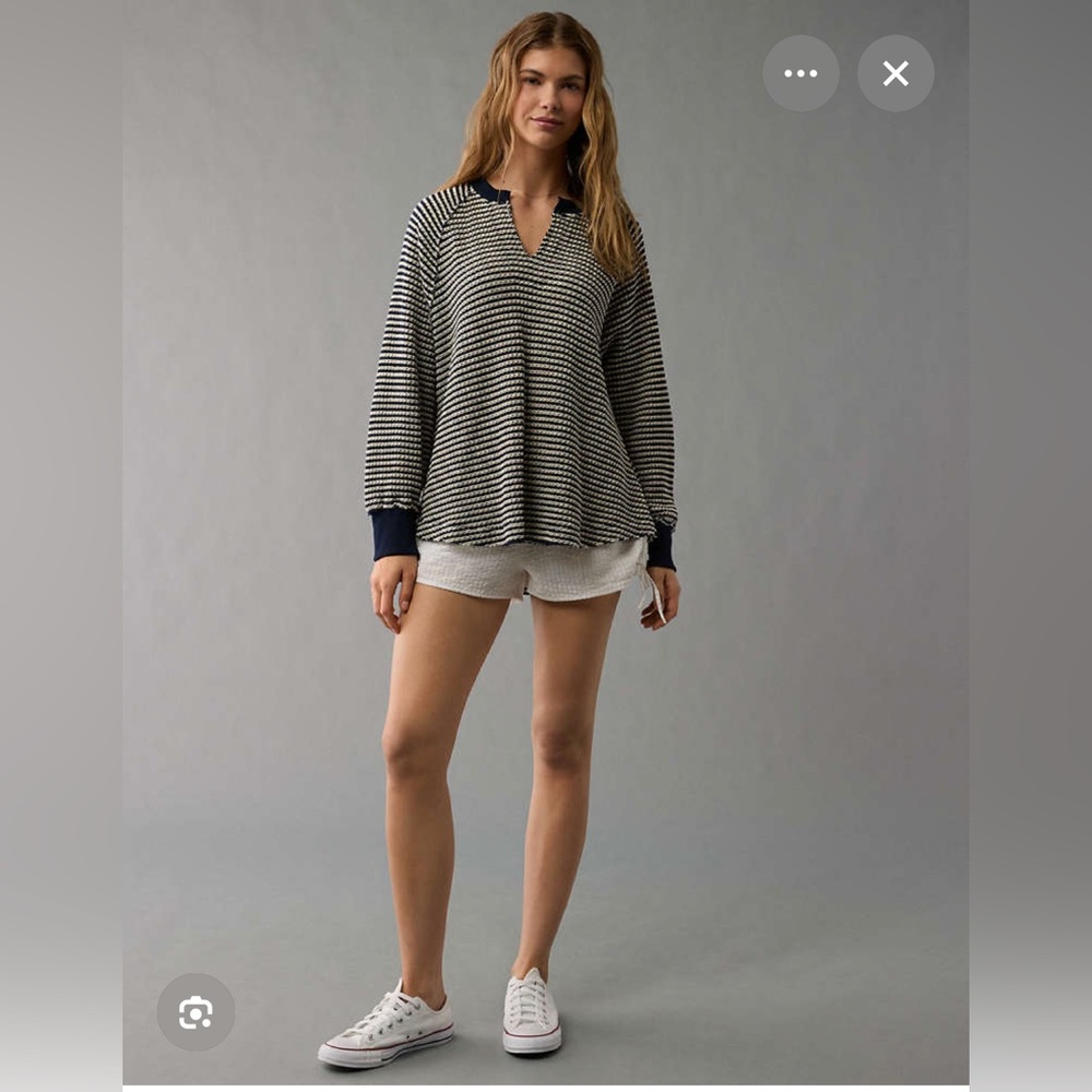 American Eagle Big Hug Notch Neck Sweater